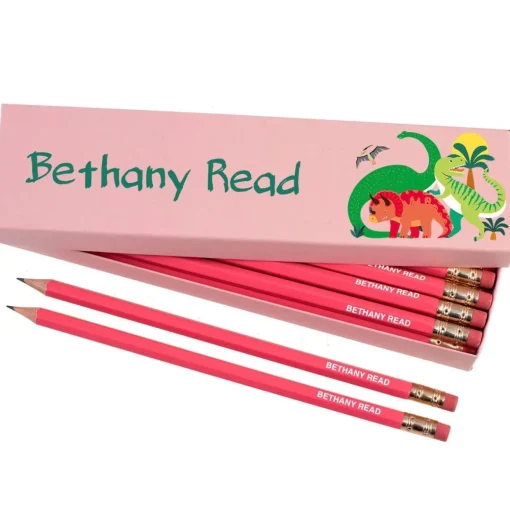 Box of 12 Named HB Pencils - Dinosaurs