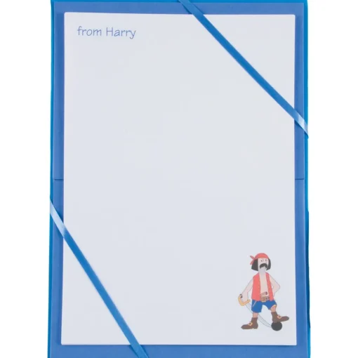 Named Notepaper - Pirate (Blue)