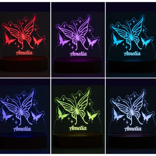 Personalised Butterflies LED Light